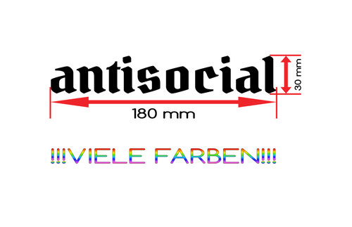 Antisocial aufkleber 180 x - 180,