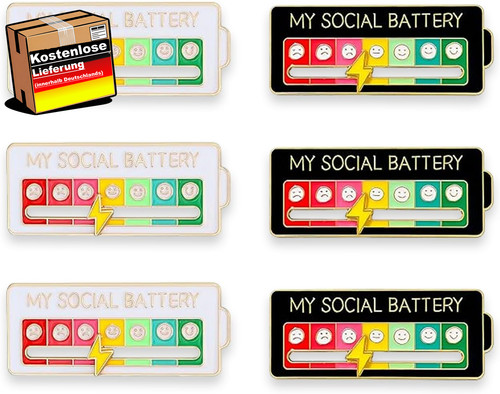 Social battery pins - pins, 6