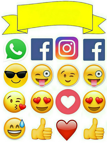 Social media emoticons essbar - media,