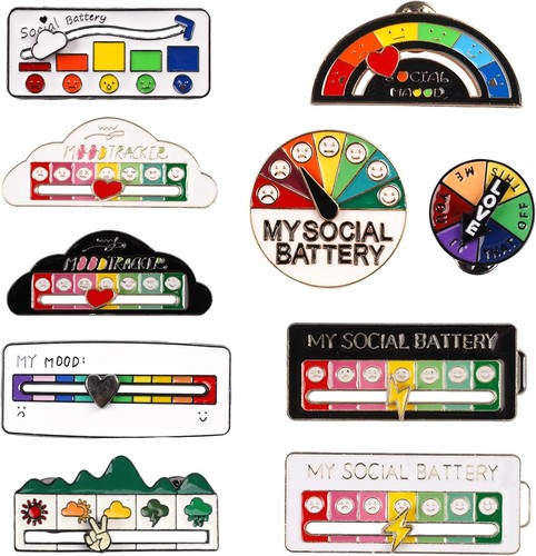 Social battery pin 10 pcs - social,